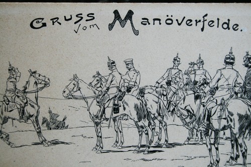 OTTO GERLACH original Dibujo a tinta saludo de Manöverfelde Bayr. Varilla de división - Imagen 3 de 12