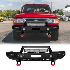 Vijay For 1993-1997 Ford Ranger Steel Front Bumper Wwinch Plateled Lights