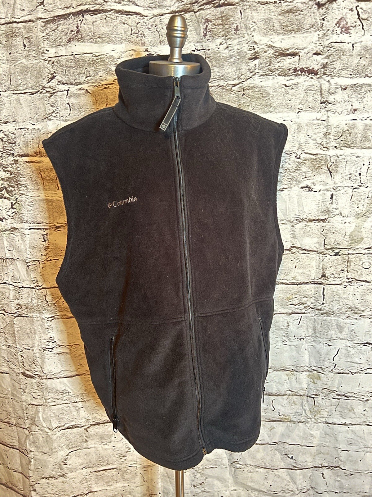 Mens Black COLUMBIA Size Large Full Zip Vest
