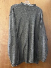 Perry Ellis Men s Pullover Sweater Gray Mock Neck Ribbed Long Sleeve Xl Cotton