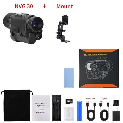 NVG30 Helmet Night Vision Goggles 940nm Infrared Digital Night Vision Binoculars - Picture 20 of 21