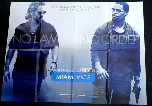 Jamie FOXX & Colin FARRELL in 2006 MIAMI VICE Original QUAD CINEMA FILM POSTER - Foto 1 di 7