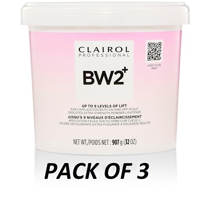 Clairol Bw2 Tub Powder Lightener Extra-Strength, 32 oz. - PACK OF 3