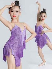 Latin Dance Dress Girls Outfit Latin Dance Dress Long Sleeve Dress Girls
