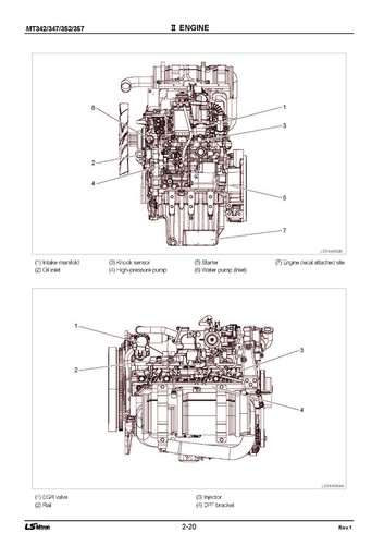 Manual de servicio del tractor 342 347 352 357 para LS Mtron MT342 MT347 MT352 MT357 - Imagen 10 de 12