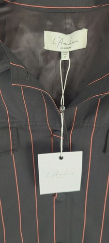 L'Academie Blazer Black Red Stripe Jacket Cropped Medium - Picture 2 of 4