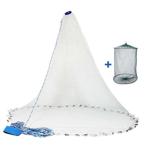 4/5/6/7/8Ft Radius Fishing Cast Net Bait Easy Throw Hand Cast Strong Nylon Mesh - Picture 12 of 33
