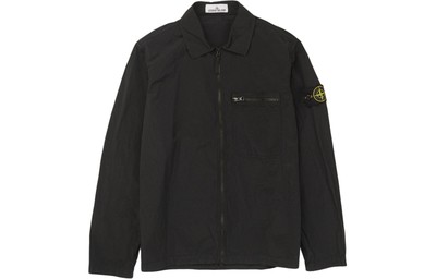 Stone Island Logo Patch Overshirt 'Black'