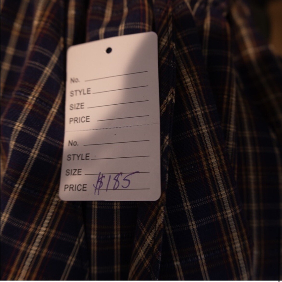 Designer Balloon/Ruffle Brown/Blue Plaid Pattern … - image 4