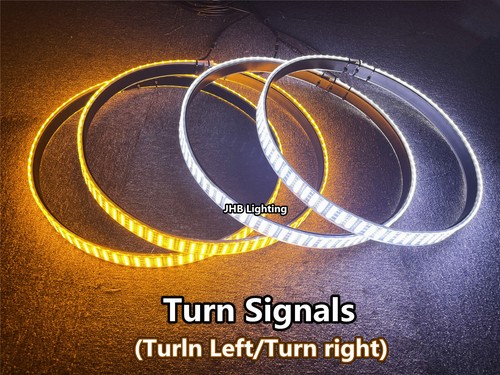 JHB 15.5'' 5ROW AMBER WHITE Strobes LED Turn Signal Wheel Rim Lights Set(Metal) - Picture 6 of 10