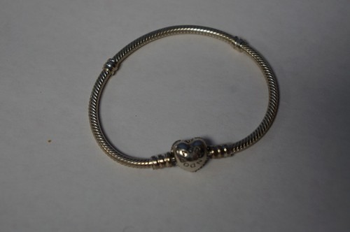 Authentic Pandora Bracelet Heart CZ Clasp Sterling Silver 925 ALE 6-1/2" - Picture 5 of 7