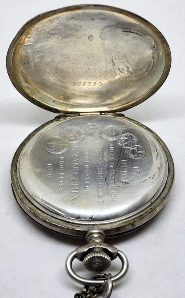 Tavannes Pocket watch - Hunter SILVER case enamel dial FOR PROJECT - Image 3 of 4