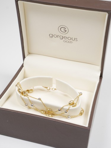 Stunning Mint in Box 9ct Fully Hmarked Gold 3 strand Bracelet by Gorgeous Gold - Picture 2 of 6