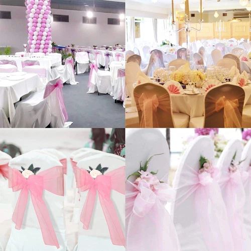 Chair Bows Sashes Events Banquets Wedding Reception Supplies Chair Back Decor -  8/27