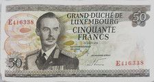 ZALDI2010 - LUXEMBURG, 50 FRANCS VON 1972, BANKFRISCH -