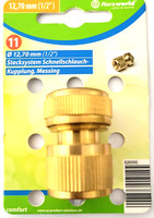 Stecksystem Schnellschlauch-Kupplung Messing Ø 12,70 Mm (1/2'')