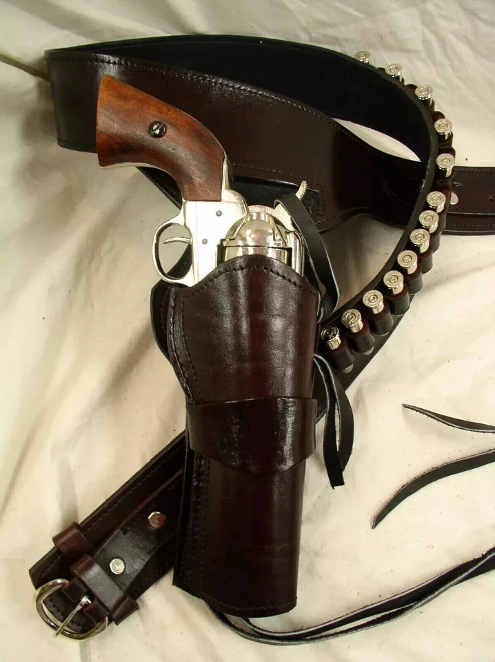 44 45 RUGER COLT UBERTI WESTERN FAST DRAW SIXGUN PISTOL LEATHER GUN HOLSTER BELT - Image 4 of 4