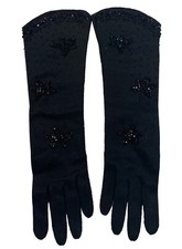 Glove Ladies 6 1/2 Vintage British Crown Colony Hong Kong Hand Sewn Beaded