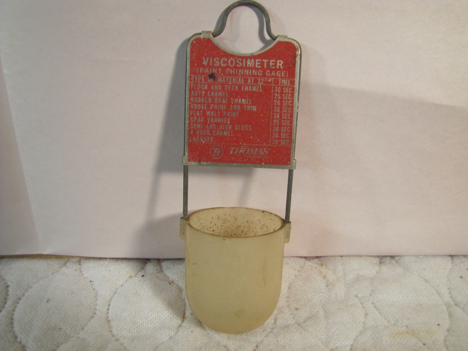 Viscosimeter Paint Thinning Gage with Chart Thomas Industries