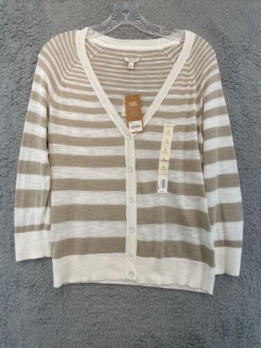 Women’s Sonoma Cardigan Top Small 3/4 Sleeve Striped New With Tags