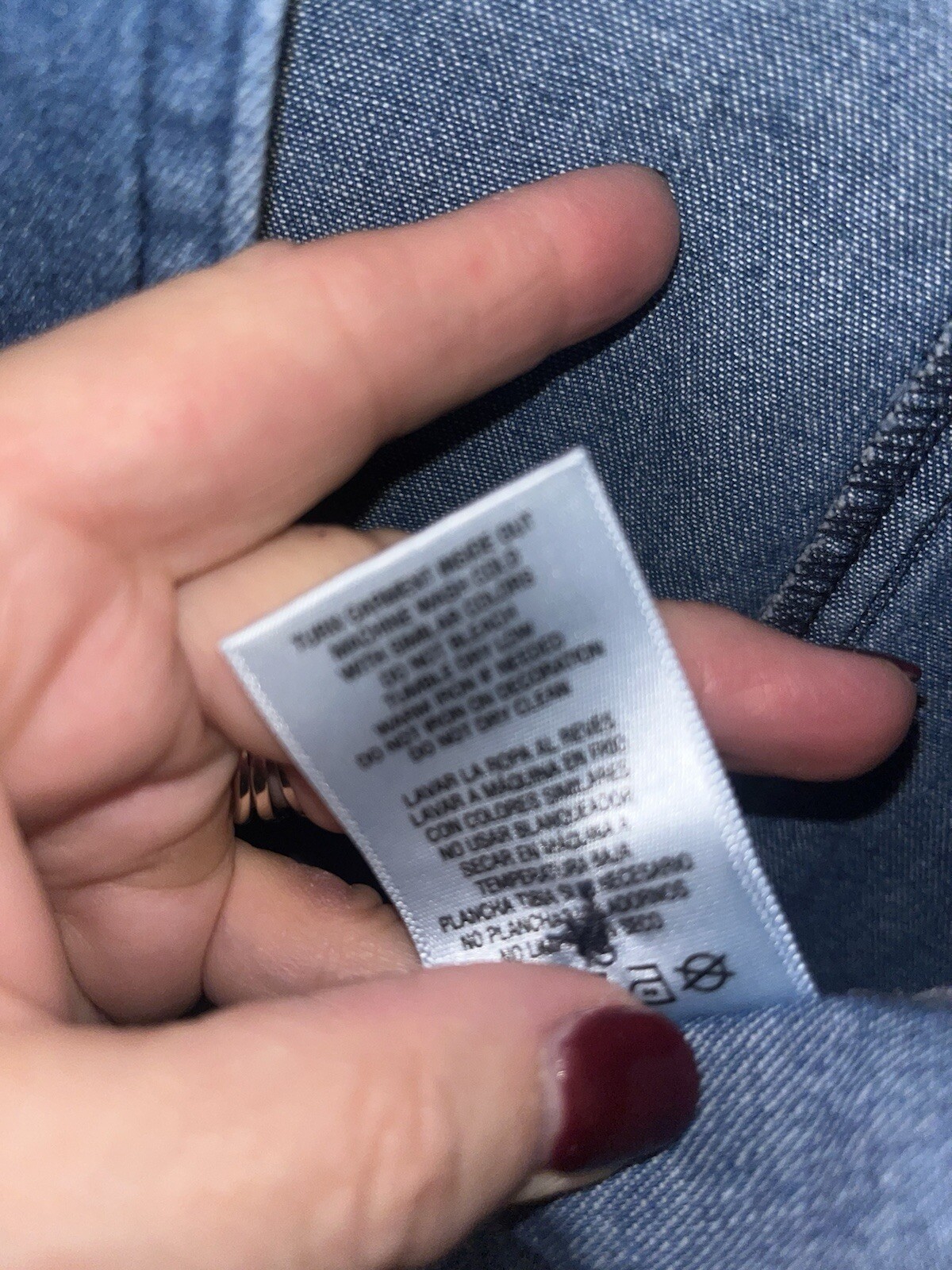 Basic Editions DENIM JEAN JACKET BLUE Floral Embe… - image 4