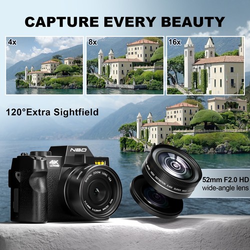 Fotocamera digitale 4K 48MP 16X videocamera autofocus con Wifi 32GB TF per principianti - Foto 5 di 10