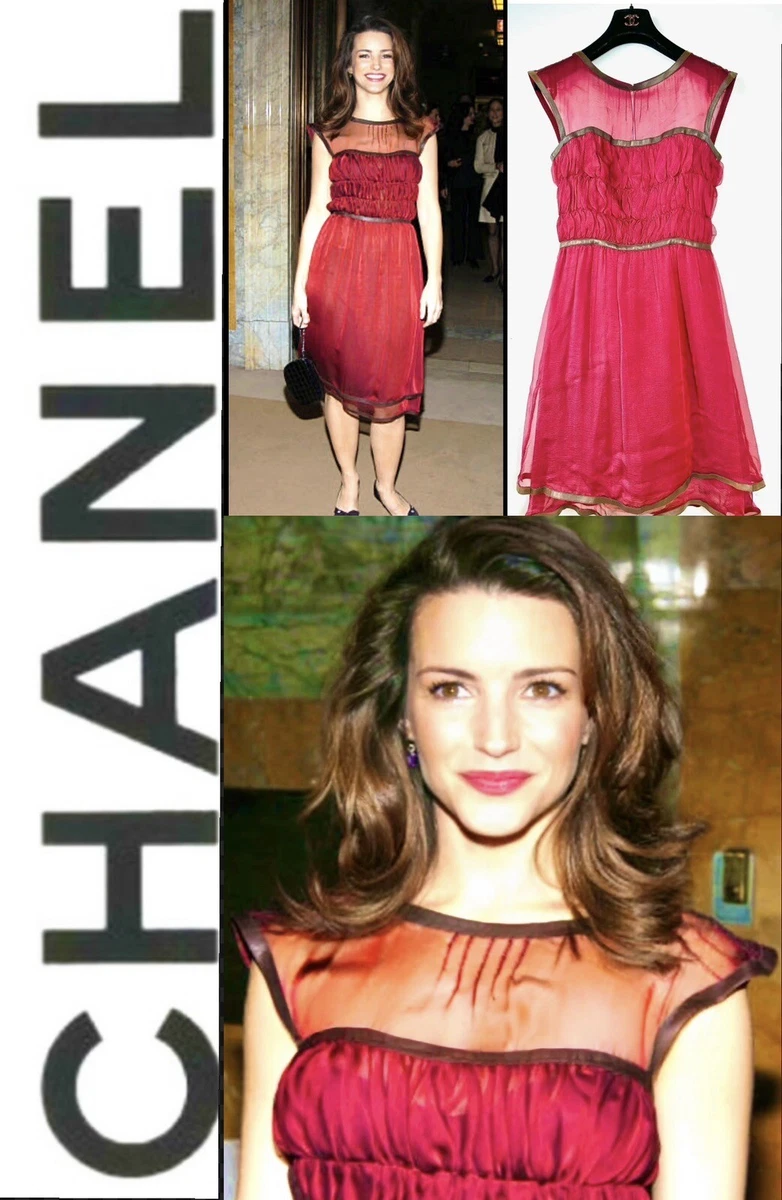 Chanel 2004 Holiday Red Sex City Barbie Vintage Midi Party Dress 34 36 2 4 Vtg S