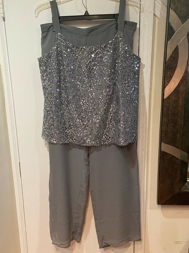 Mother of Bride Groom Church Women's Wedding Sequined 3PC pant suit L XL 1X 2X - Picture 12 of 12