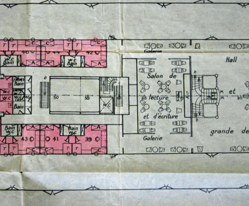 CGT FRENCH LINE SS CHAMPLAIN Color Coded Deck Plan - Picture 4 of 6