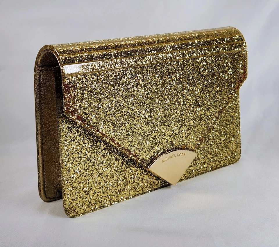 Bolso de Mano Michael Kors Barbara Dorado Brillo Brillante Foto 4 de 4