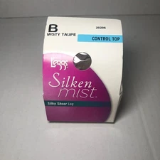 Leggs Silken Mist Pantyhose Size B Control Top Silky Sheer Leg Misty Taupe