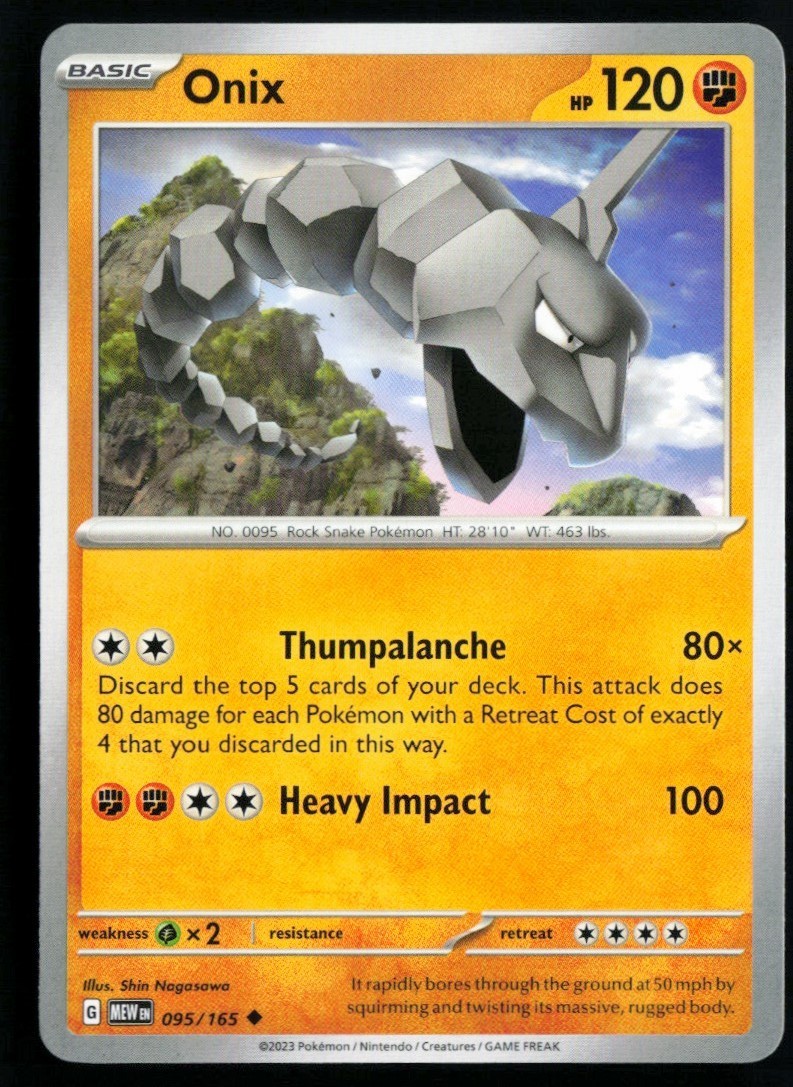2023 Scarlet & Violet - 151 Onix #95 Non Holo Pokemon Card