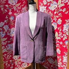 Vintage 90's 100 Silk Structured Faded Purple Oversized Blazer Women's Size S