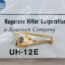 Rogerson Hiller Corporation UH-12E Helicopter Advertising Enamel Lapel Pin