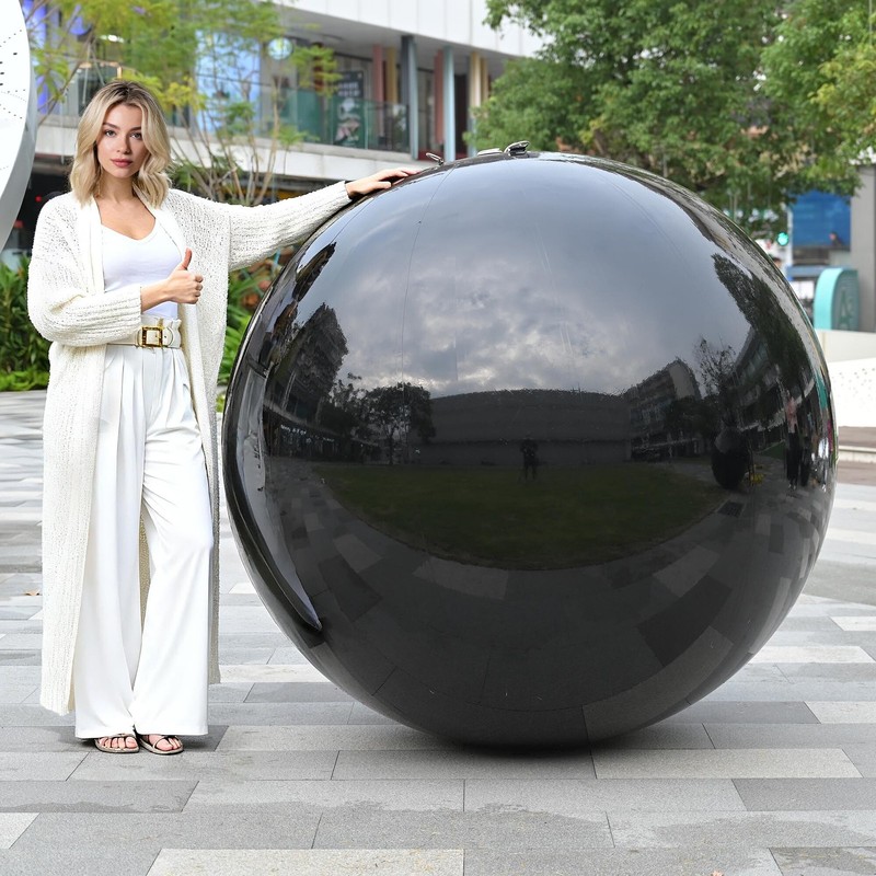 Yescom 60" Big Shiny Inflatable Mirror Ball Reusable Party Wedding Event Black