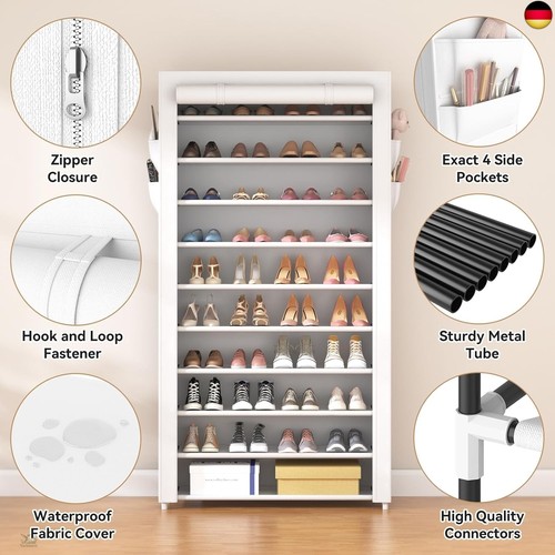 Vicye Schuhregal 11 Ebenen, Schuhschrank Hoch für 50 Paare Schuhe,  - Bild 4 von 8