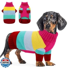 AOFITEE Small Dog Sweater, XS Dog Sweaters Girls Boys, Stretchy Turtleneck Pe