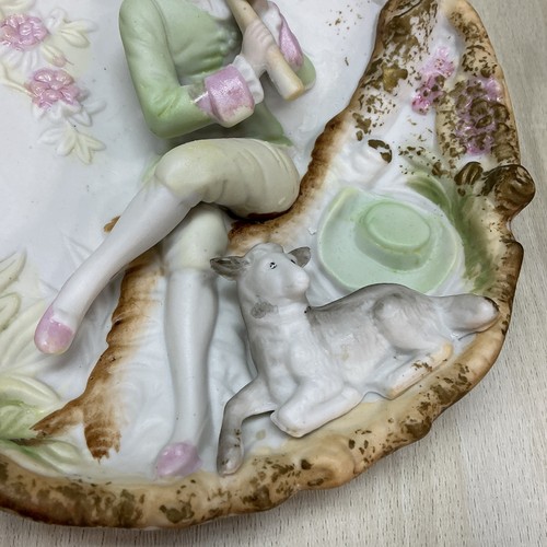 Targhe da parete donna vittoriana con mandolino e uomo con flauto immagini 3D anni 50 Giappone - Foto 15 di 16