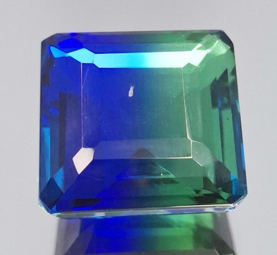 Bi-Color Tourmaline Square Cut 75-77 Ct Natural Certified Loose Gemstone SP265