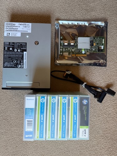 IBM LTO 4 Ultrium 4H Int. SAS Tape Drive + DELL HBA + 5x HP Tapes + 1x Cleaning