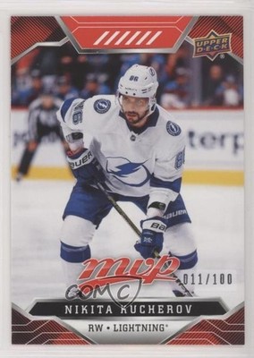 2019 Upper Deck MVP Red Script Leaderboard Achievements /100 Nikita Kucherov 4hh