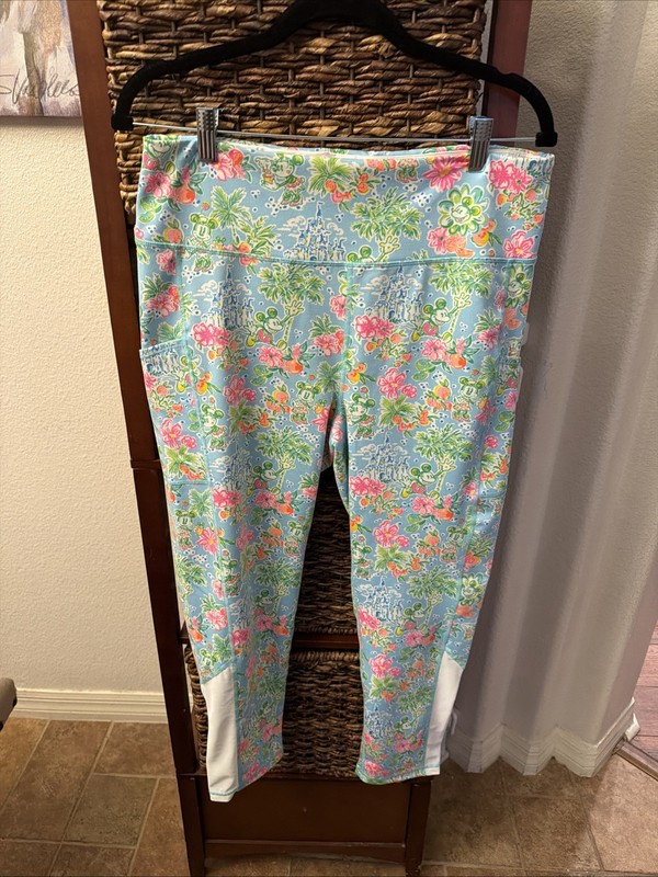 XL Disney Parks x Lilly Pulitzer Mickey Minnie Weekender Floral Leggings NWOT