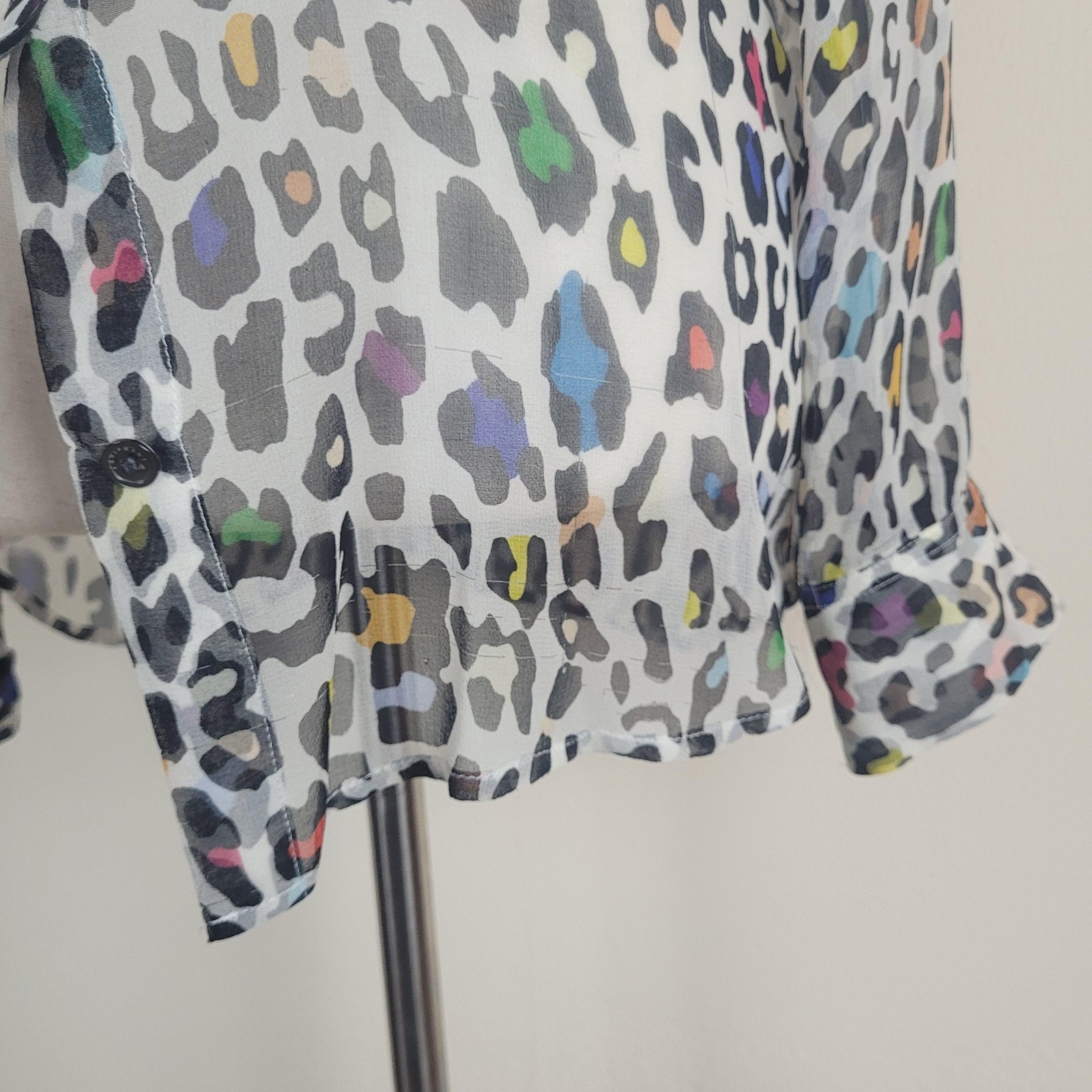 Equipment Blouse Small Multicolor Leopard Print S… - image 11