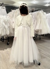 Kommunionkleid Gr. 134/140 Weiß mit Bolero Plüsch Top Zustand