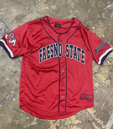 VTG Fresno State Bulldogs NCAA Red Baseball Jersey Colosseum Men's L
