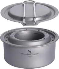 Titanium Alcohol Stove Spirit Burner with Fire Cover Outdoor Wood Stove with Sta