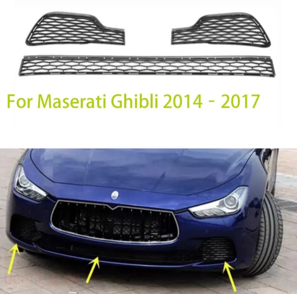Replace Front Bumper Lower Grill Set Grille Guard For Maserati Ghibli 2014‑2017