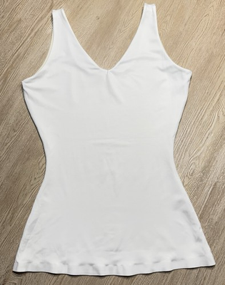 #ad SPANX Red Hot Tank XL White Shapewear Camisole Slimming Stretch Top $24.99