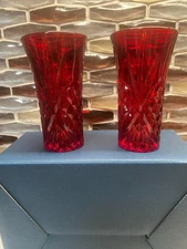 Waterford Scarlet Crystal Shot Glasses Set of 2 New Year Celebration Edition