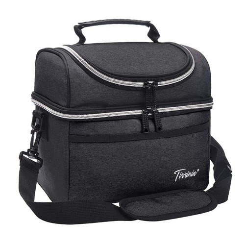 Insulated Lunch Bag for Women Men, Leakproof Thermal Bento Lunch Box, 2-Compa...